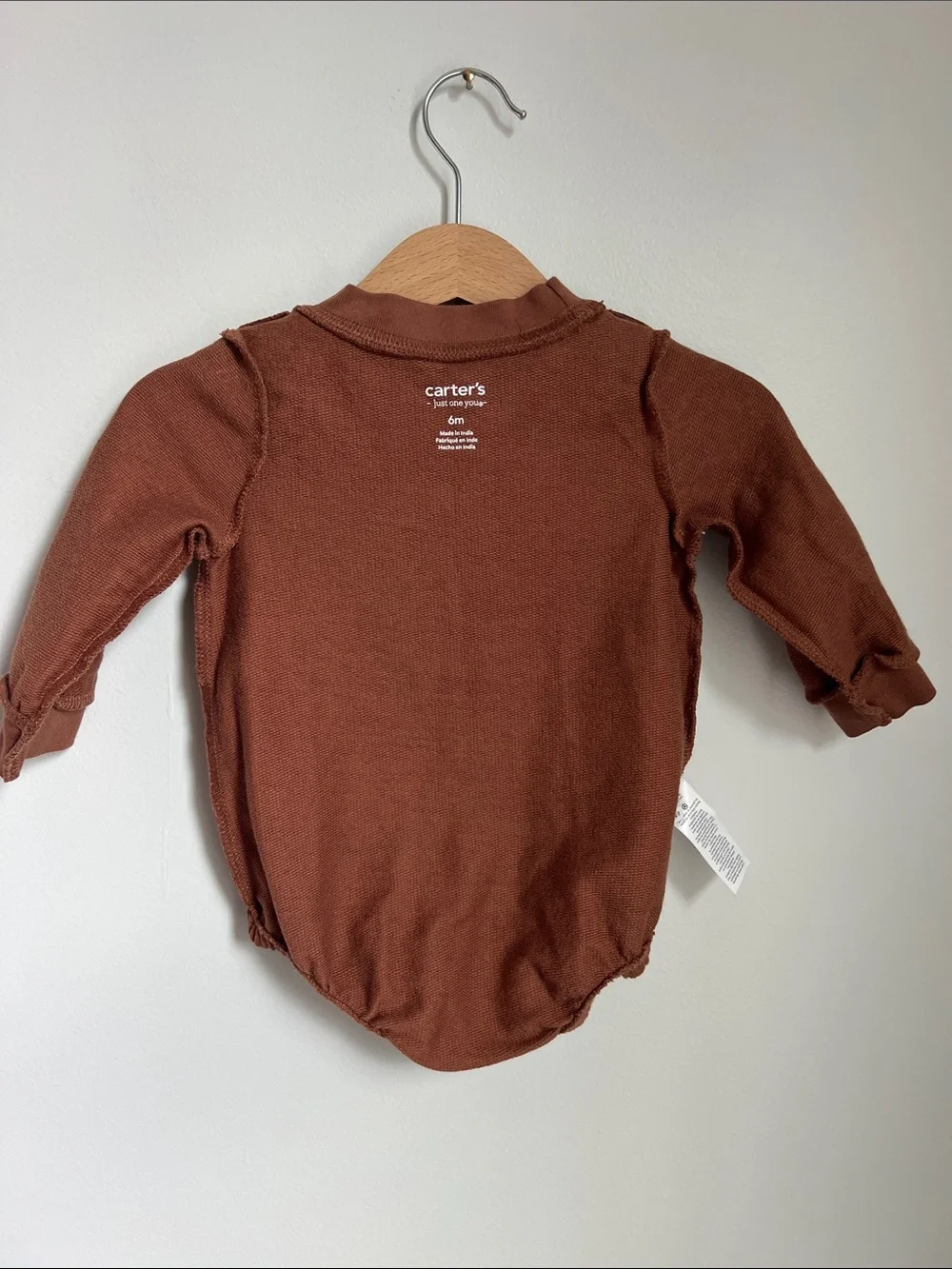 Carter’s | Brown Baby One-Piece Romper with Football Detail Size 6 Months